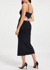 Good American Scuba Midi Dress-Black-Hand In Pocket