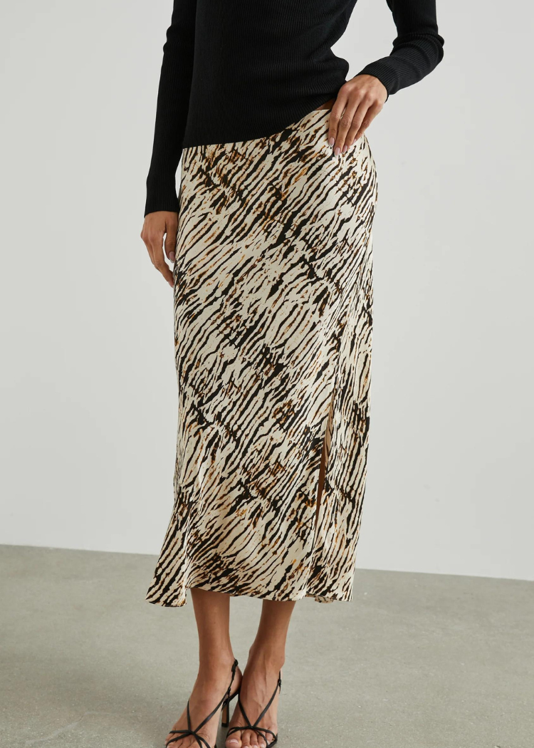 Rails Maya Midi Skirt- Neutral Ikat-Hand In Pocket