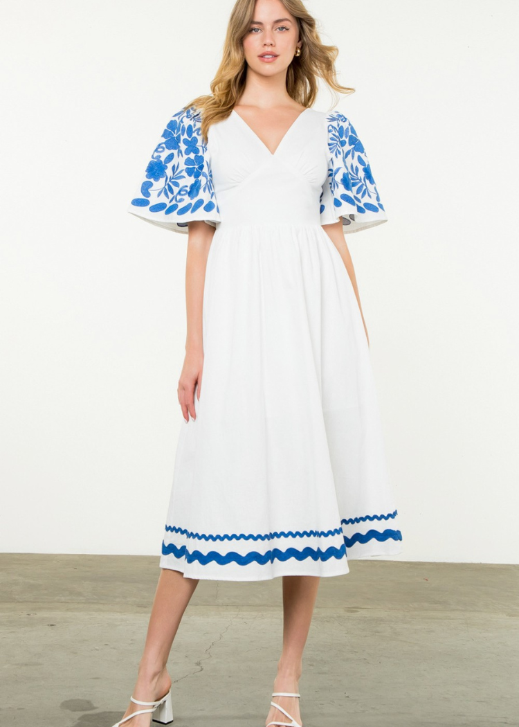 thml embroidered dress THML Sleeveless Embroidered Dress