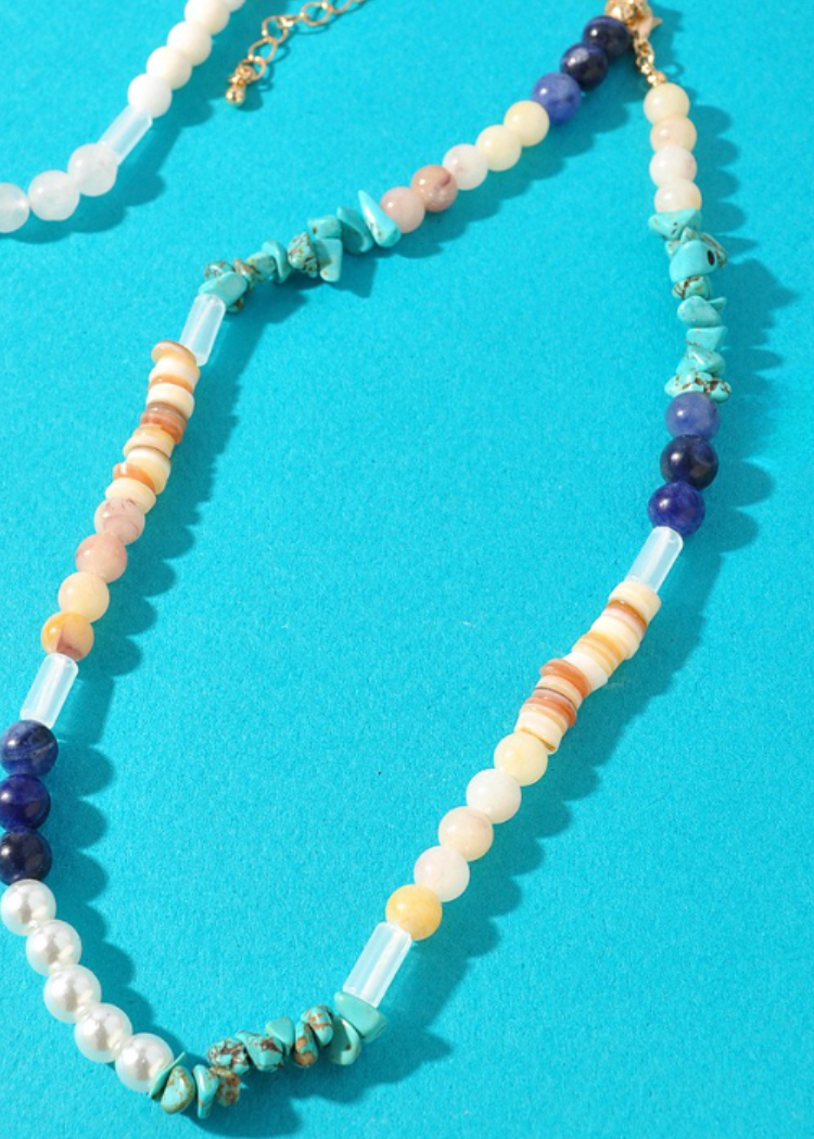 Cove Beaded Necklace-Turquoise ***FINAL SALE***-Hand In Pocket