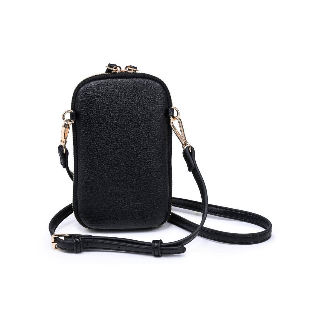 Karen Cell Phone Crossbody: Black-Hand In Pocket