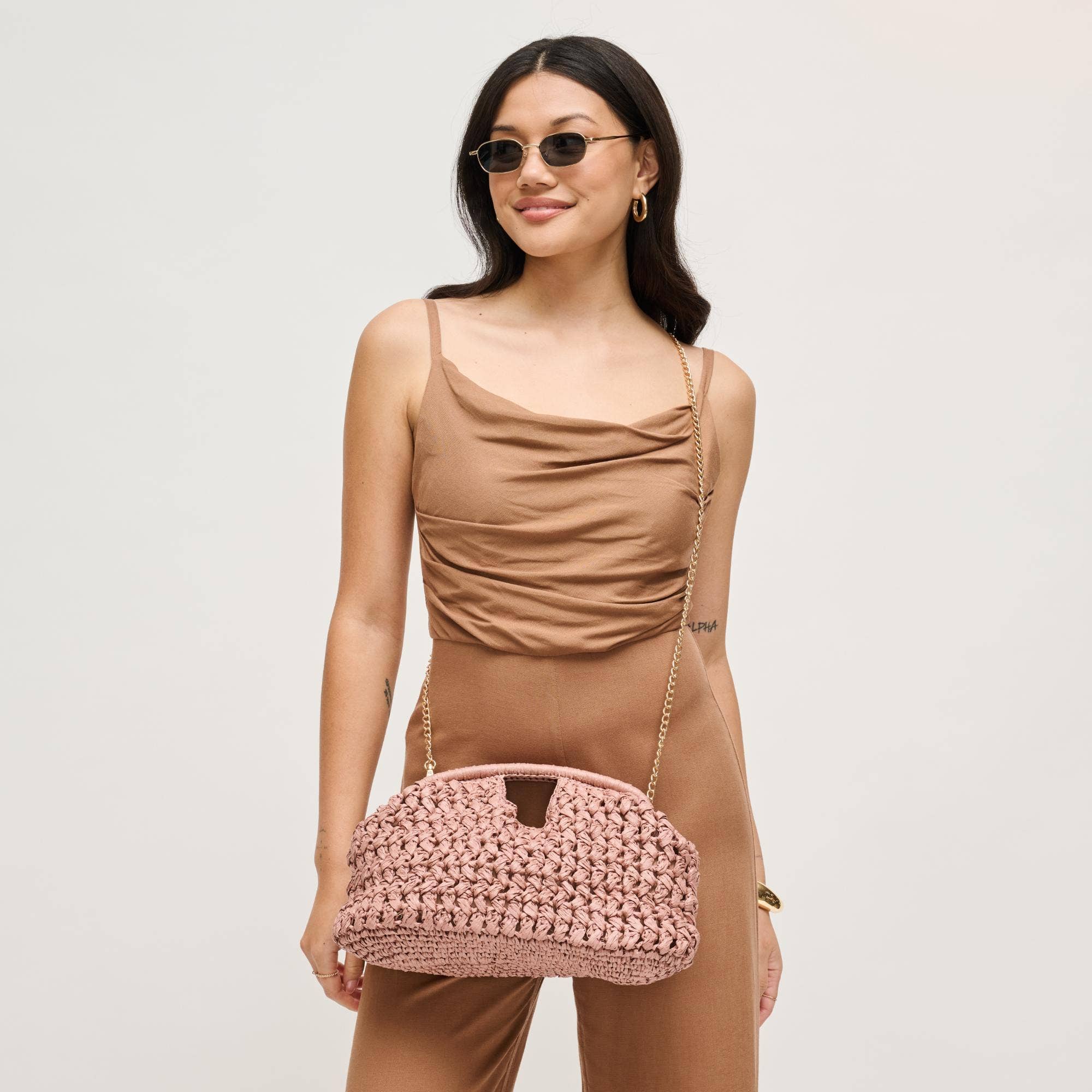 Abigail Crossbody - Mauve-Hand In Pocket