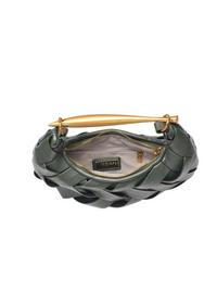 Ursula Woven Crossbody: Olive-Hand In Pocket