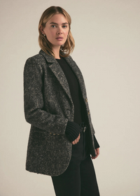 Favorite Daughter The City Blazer- Black Multi ***FINAL SALE***-Hand In Pocket