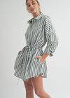 Charlotte Stripe Shirt Dress- Light Olive ***FINAL SALE***-Hand In Pocket