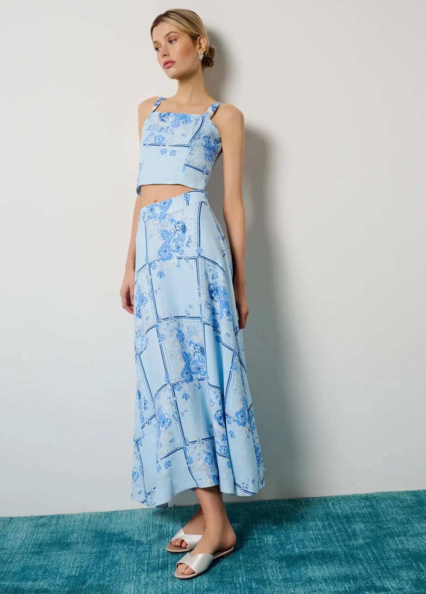 Favorite Daughter The There For You Skirt - Floral Scarf-Hand In Pocket