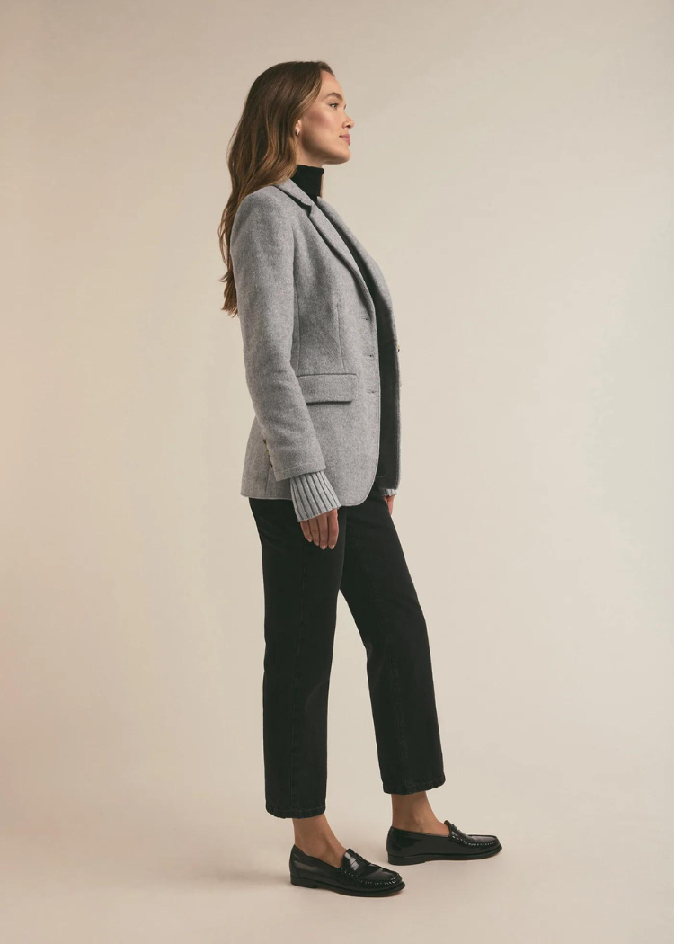 Favorite Daughter The City Blazer- Frost Gray ***FINAL SALE***-Hand In Pocket