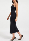 Good American Scuba Midi Dress-Black-Hand In Pocket
