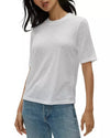 Michael Stars Frankie Crew Neck Top- White-Hand In Pocket