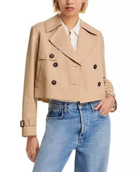 French Connection Cropped Twill French-Khaki-Hand In Pocket
