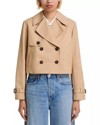 French Connection Cropped Twill French-Khaki-Hand In Pocket
