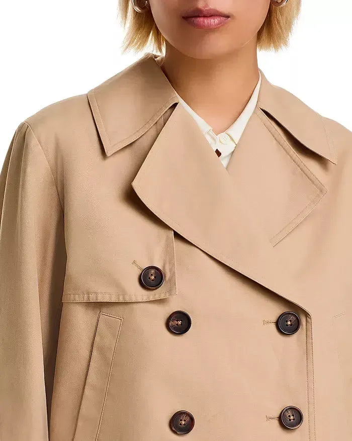 French Connection Cropped Twill French-Khaki-Hand In Pocket