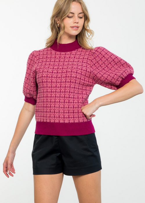 THML Aries Balloon Sleeve Knit Top ***FINAL SALE***-Hand In Pocket