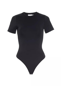 Good America Scuba Tee Bodysuit-Black ***FINAL SALE***-Hand In Pocket
