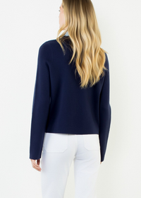 THML Harlow Cardigan - Navy-Hand In Pocket