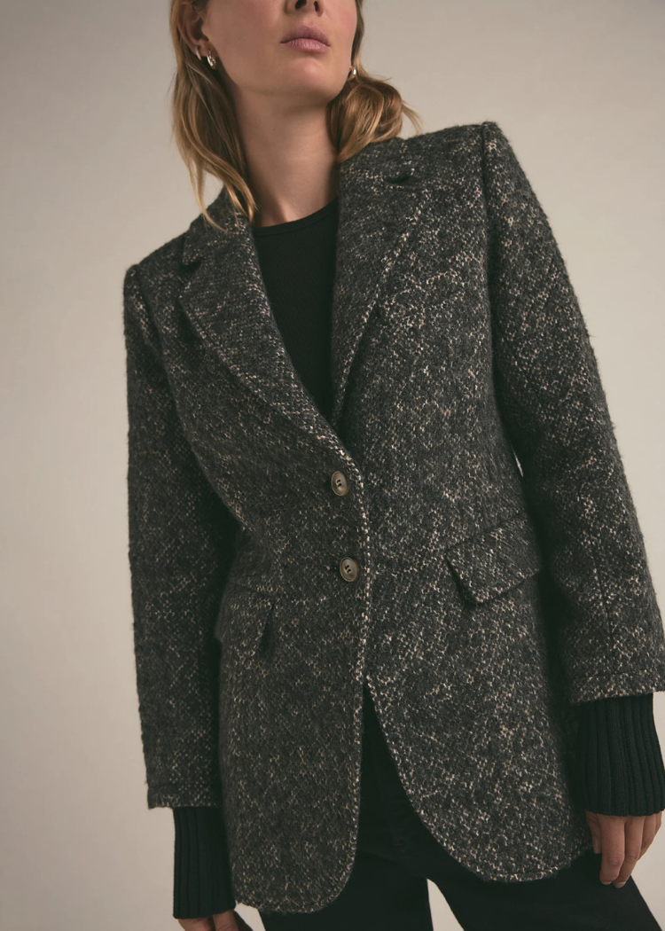 Favorite Daughter The City Blazer- Black Multi ***FINAL SALE***-Hand In Pocket
