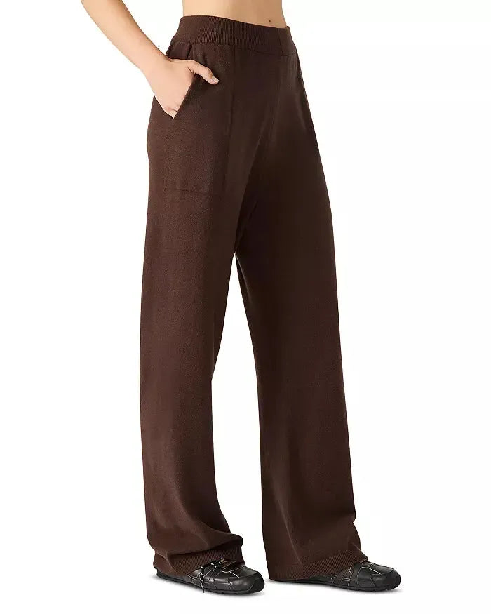 Steve Madden Kori Sweater Pant- Dark Espresso-Hand In Pocket