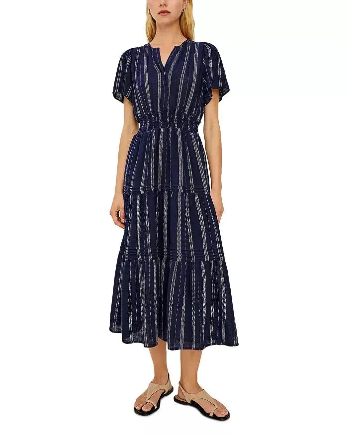 Rails Cannes Midi Dress- Marina Stripe-Hand In Pocket