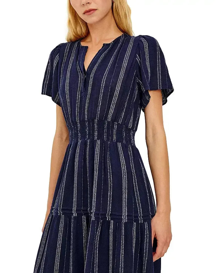 Rails Cannes Midi Dress- Marina Stripe-Hand In Pocket