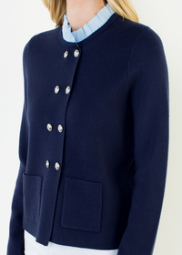 THML Harlow Cardigan - Navy-Hand In Pocket