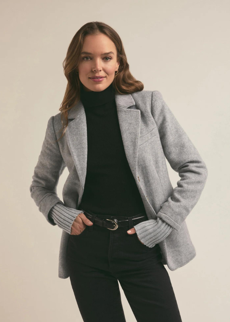 Favorite Daughter The City Blazer- Frost Gray ***FINAL SALE***-Hand In Pocket