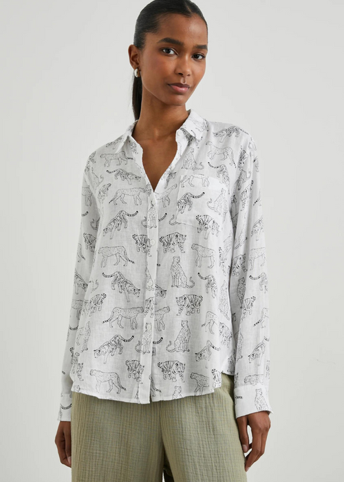 Rails Charli Top - Ivory Jungle Cats-Hand In Pocket