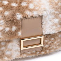 Beverly Faux Fur Crossbody: Fawn Natural-Hand In Pocket