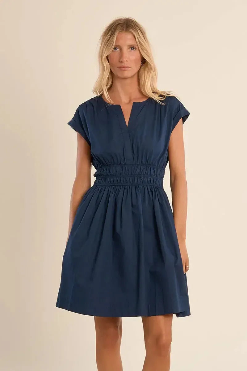 Molly Bracken Hazel Mini Dress- Navy-Hand In Pocket