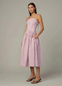 Joe's Jeans Mara Maxi Dress - Blush Pink Stripe-Hand In Pocket