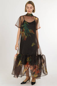 Caroleena Dress- Coffee blooms-Hand In Pocket