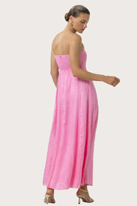 Lusana Talia Linen Dress - Blush-Hand In Pocket