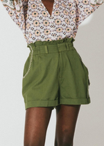 Cleobella Emeric Shorts - Cypress Green-Hand In Pocket
