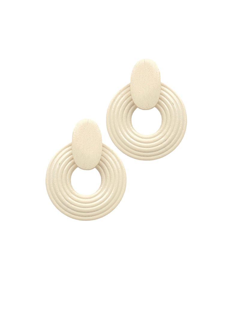 Analu Door Knocker Earrings - Ivory-Hand In Pocket