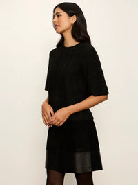 Sanctuary Pointelle Sweater Tee - Black