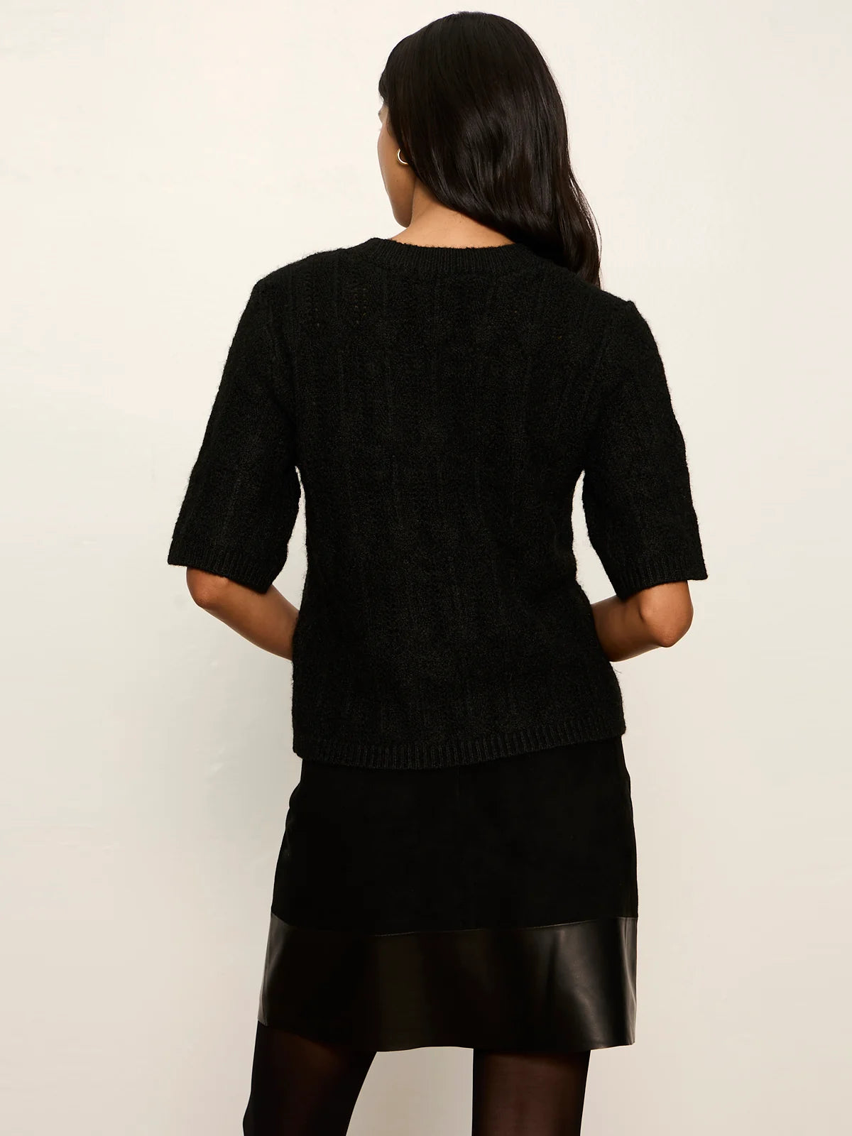 Sanctuary Pointelle Sweater Tee - Black