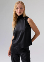 Sanctuary Nights Like This Satin Top - Black-Hand In Pocket