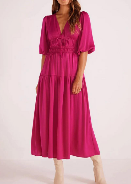 Mink Pink Safira Midi Dress - Berry-***FINAL SALE***-Hand In Pocket