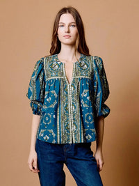 Cleobella Imogen Top - Fioren Print-Hand In Pocket
