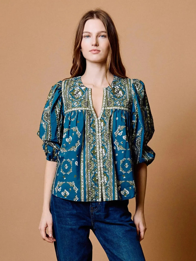Cleobella Imogen Top - Fioren Print-Hand In Pocket
