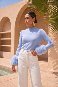 Lisa Maree Samara Sweater - Baby Blue-Hand In Pocket