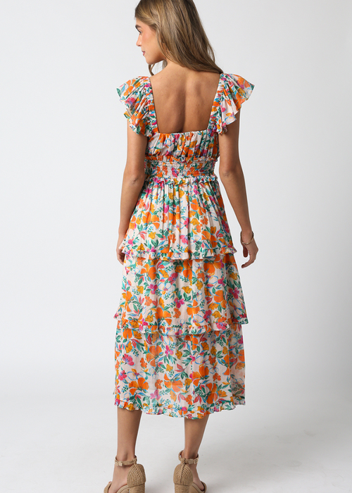 Mila Floral Tiered Dress-Hand In Pocket