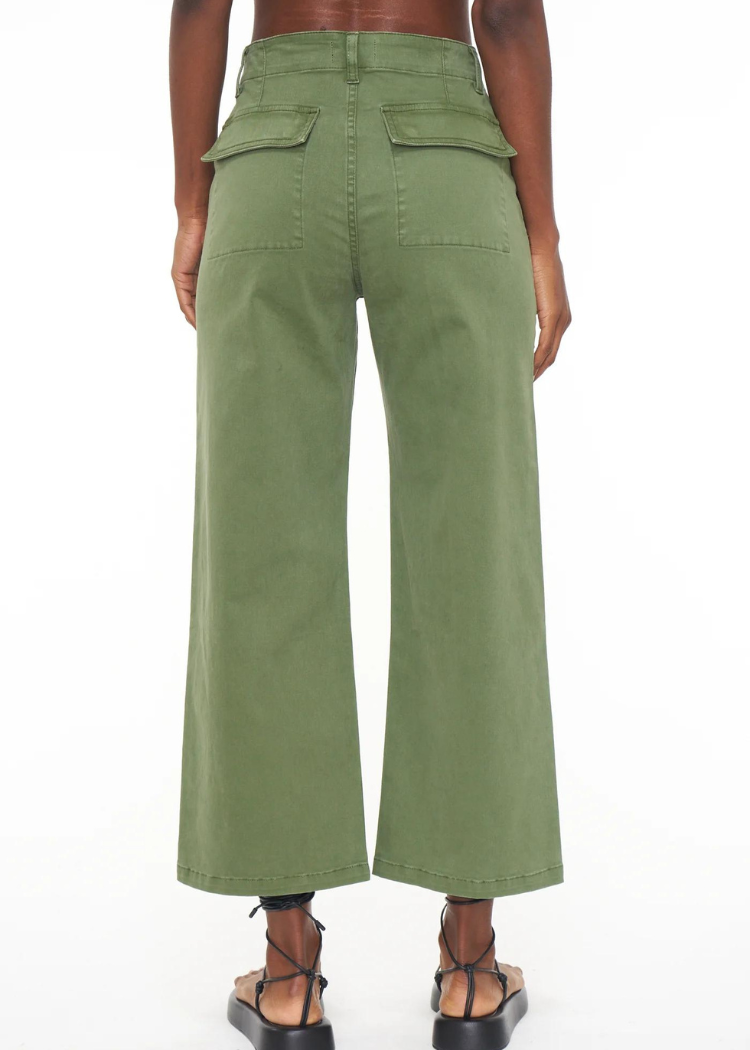 Pistola Sophia Wide Leg Denim Pant - Basil-Hand In Pocket