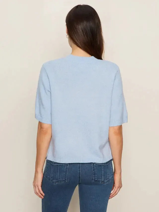 Sanctuary Perfect Sweater Tee - Blue Powder-Hand In Pocket