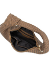 Melie Bianco Brigitte Vegan Shoulder Bag- Cocoa-Hand In Pocket