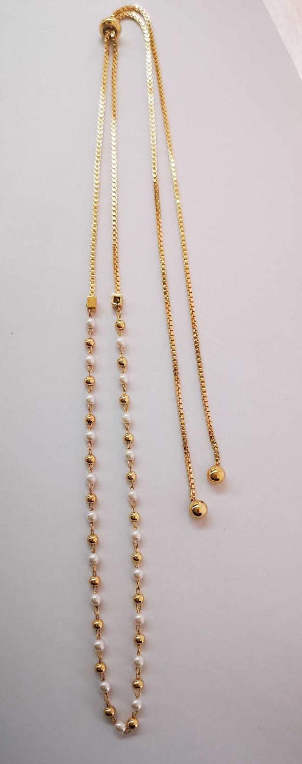 Clear Crystal Tennis Necklace with 18k Gold Plating / One Size