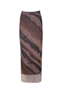 Astrid Jocelyn Printed Skirt - Brown-Hand In Pocket