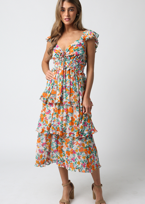 Mila Floral Tiered Dress-Hand In Pocket