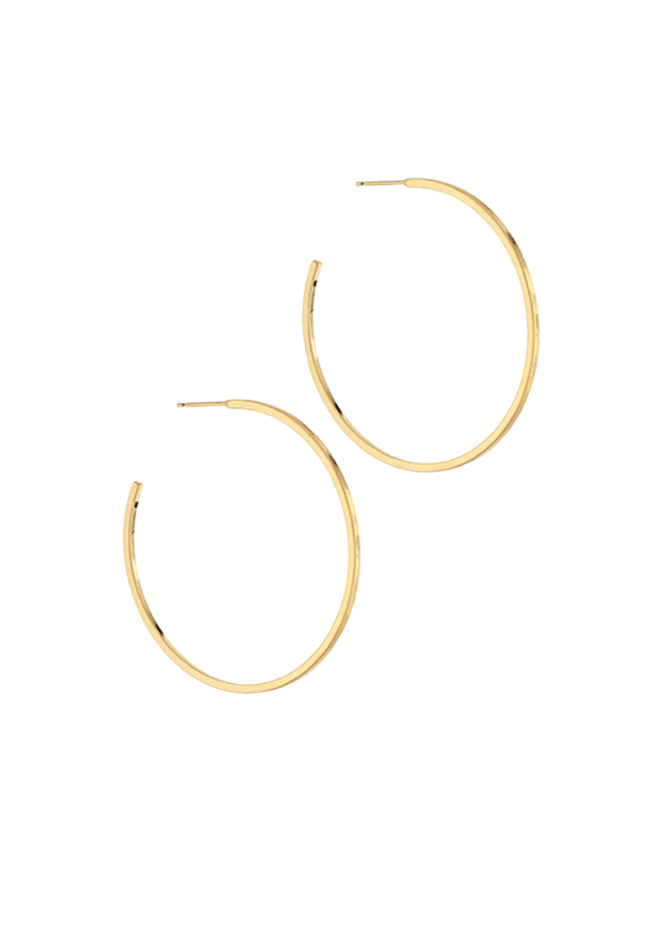 Celia Metal Hoops - Gold-Hand In Pocket