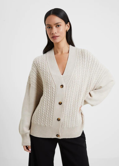 French Connection Babysoft Cable Knit Cardigan ***FINAL SALE***-Hand In Pocket