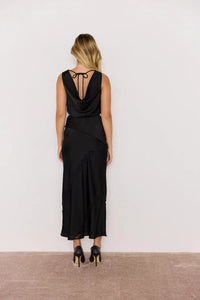 MINKPINK Momento Bias Skirt- Black-Hand In Pocket